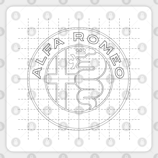 Alfa Romeo Roundel Logo Design Magnet by fmDisegno